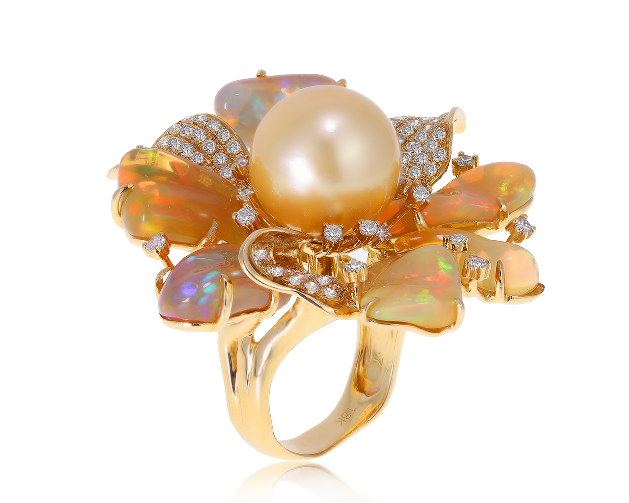 Оригинальное золотое кольцо с опалами 21.35ct Ralf Diamonds 171220/5