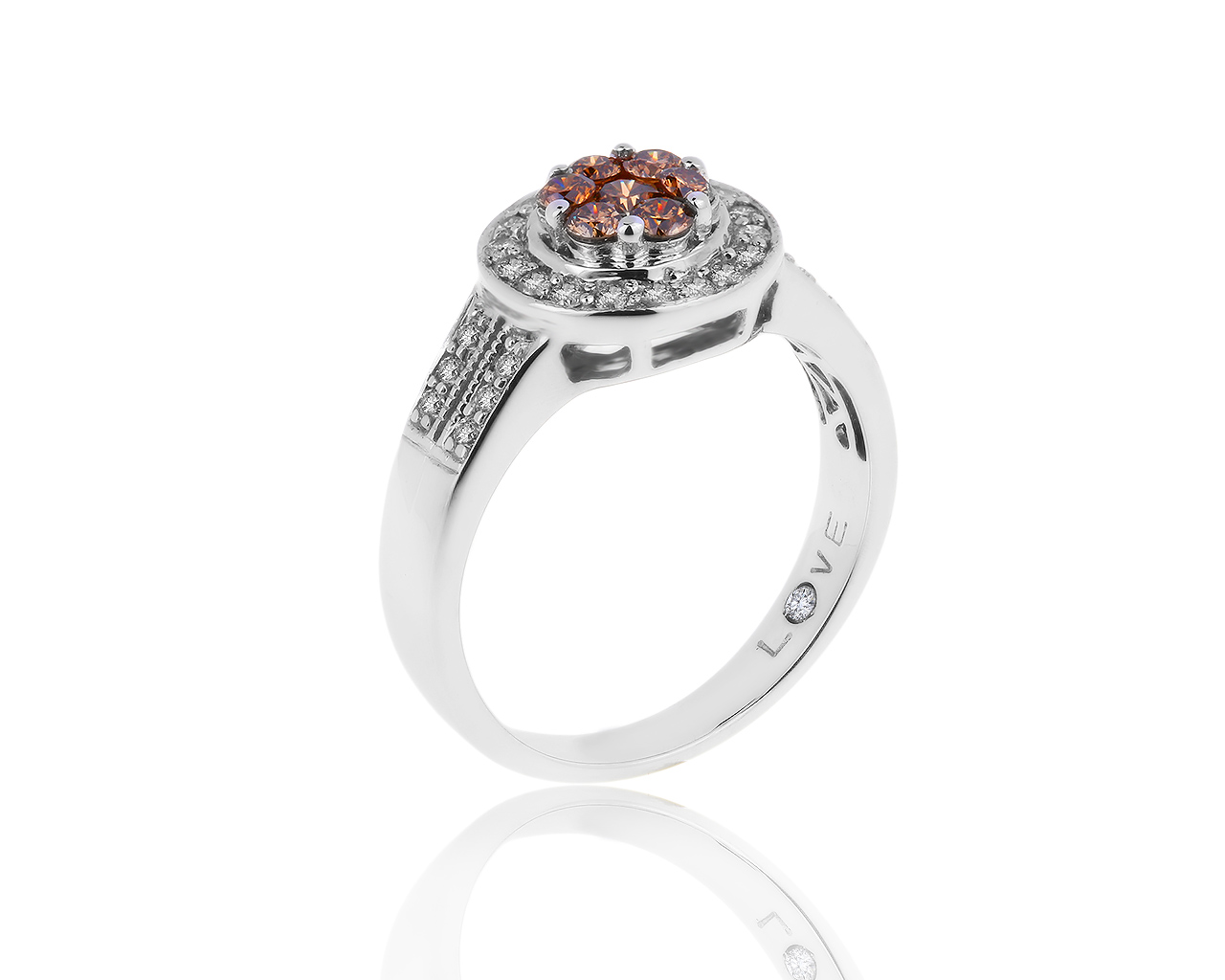 Модное золотое кольцо с бриллиантами 0.58ct