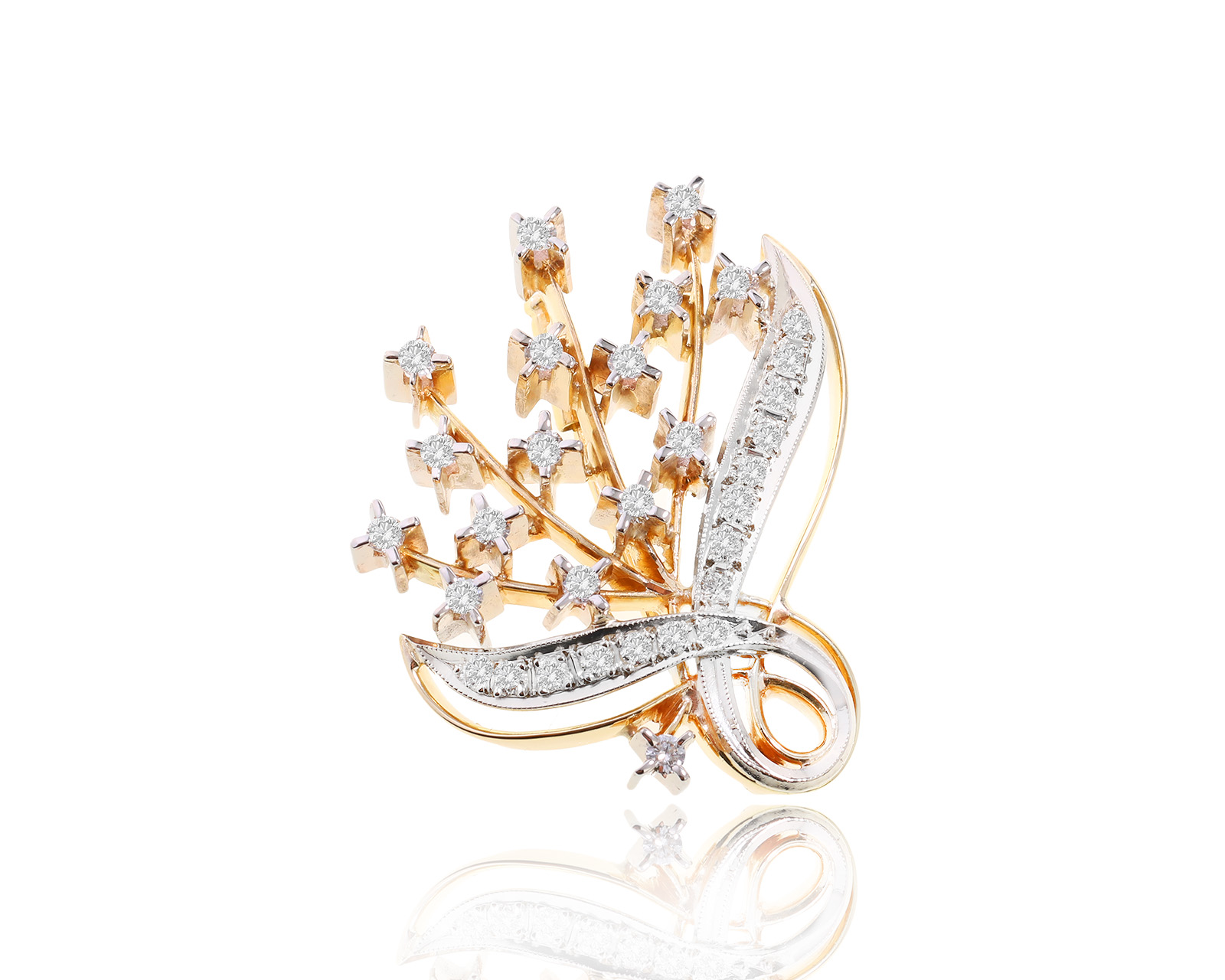 Золотая брошь с бриллиантами 0.85ct 280623/1