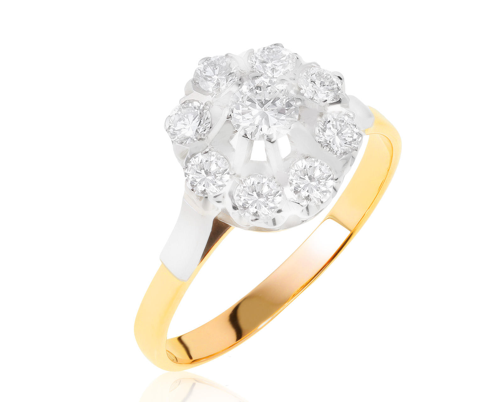 Потрясающее золотое кольцо с бриллиантами 0.70ct СССР
