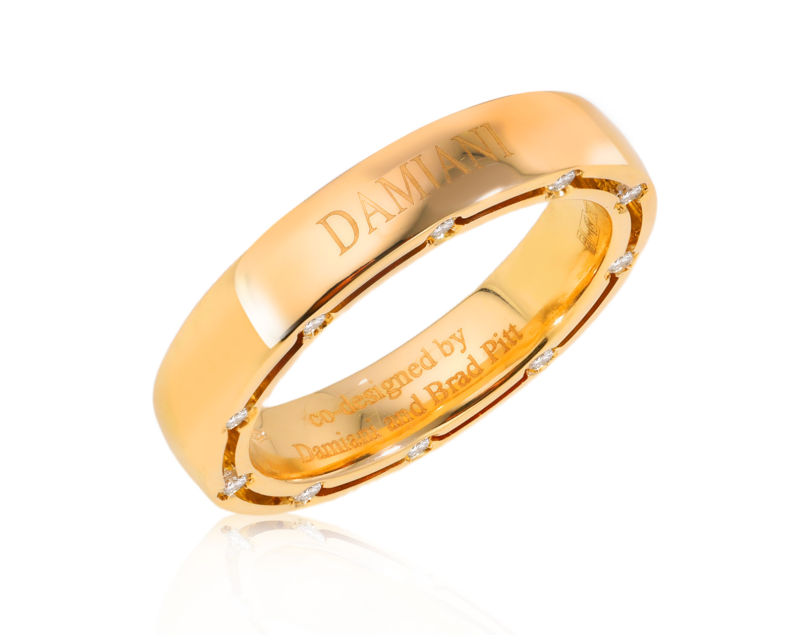 Оригинальное золотое кольцо с бриллиантами 0.17ct Damiani D.Side