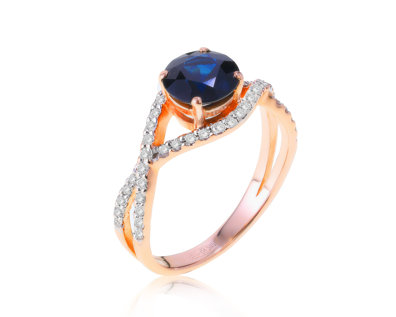 Праздничное золотое кольцо с сапфиром 1.47ct 230922/3