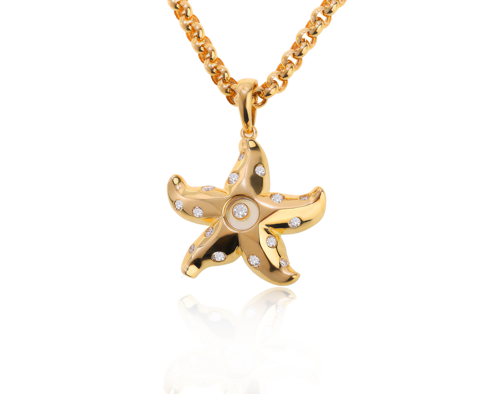 Оригинальный золотой кулон Chopard Starfish