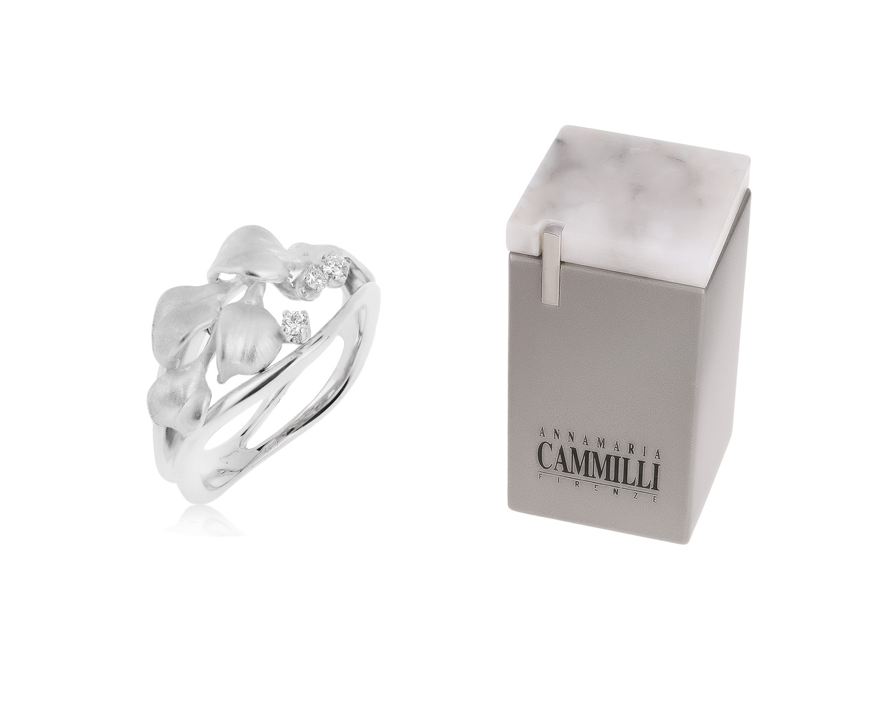 Оригинальное золотое кольцо с бриллиантами 0.08ct Annamaria Cammilli