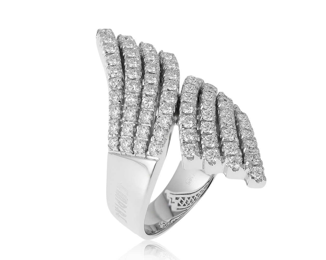 Оригинальное золотое кольцо с бриллиантами 2.02ct Alfieri & St.John 230121/1