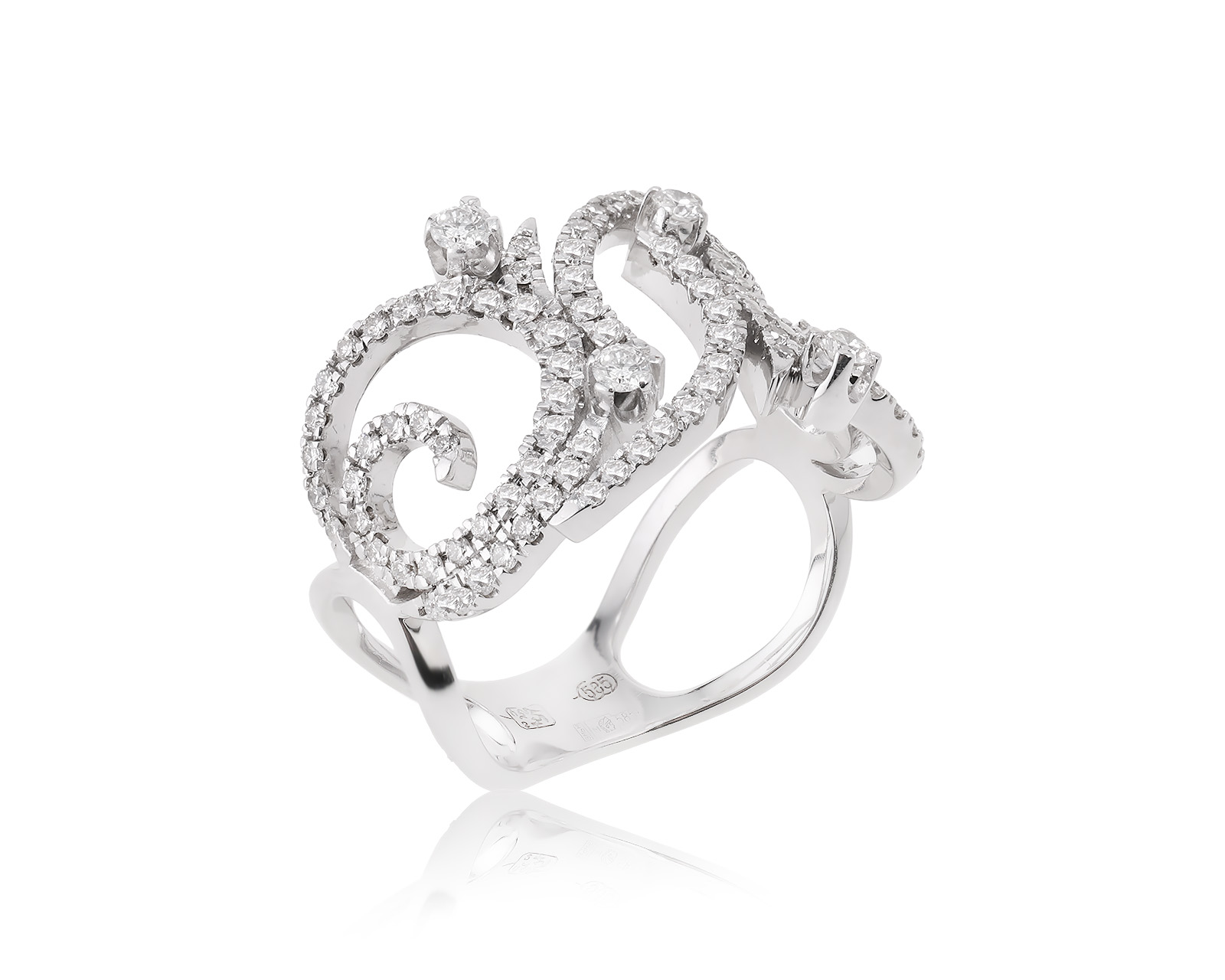 Золотое кольцо с бриллиантами 0.90ct 150823/1