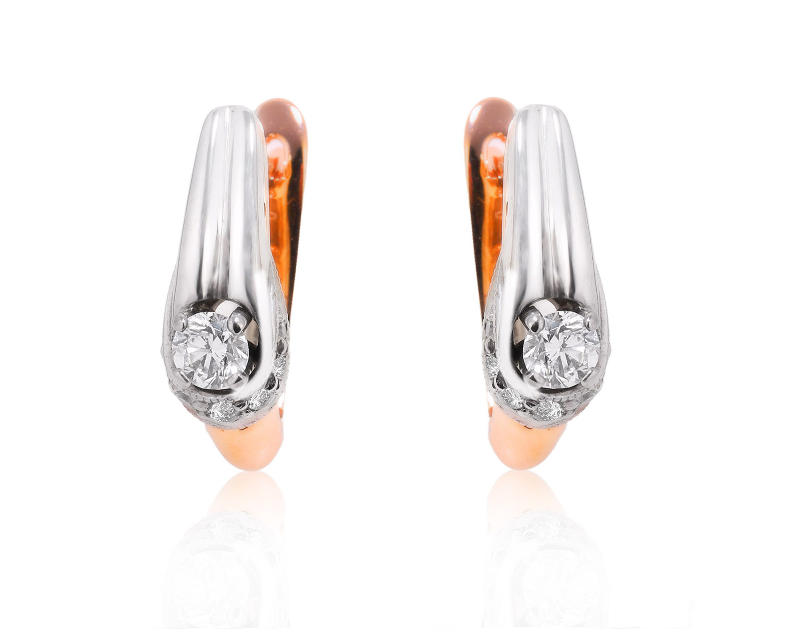 Золотые серьги с бриллиантами 0.60ct 210225/3