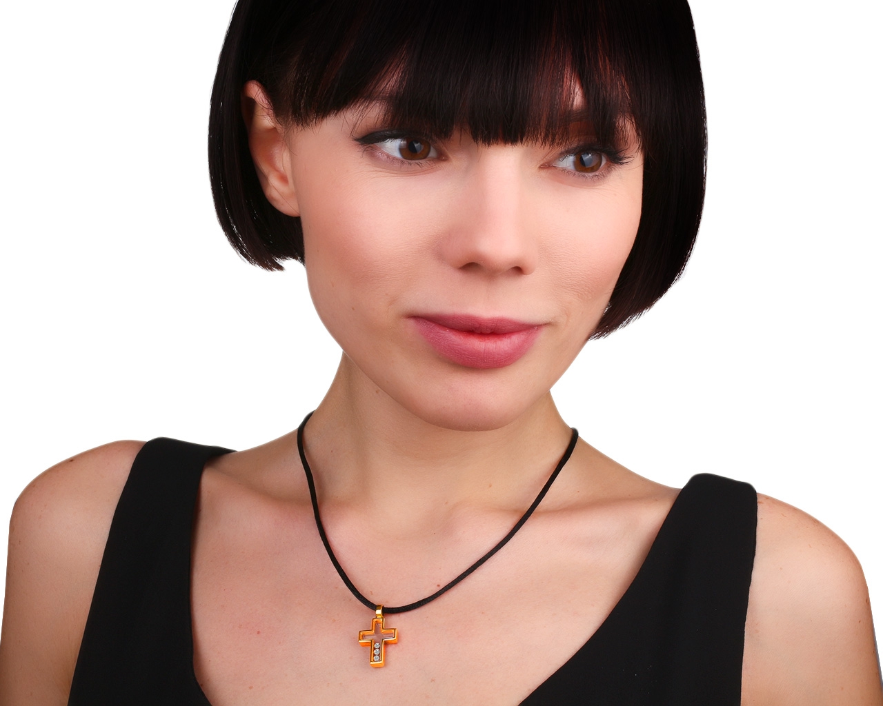 Оригинальный золотой крест с бриллиантами Chopard Happy Diamonds