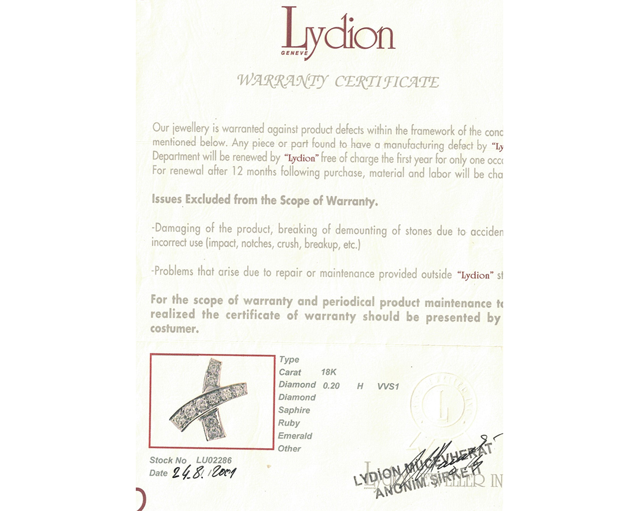 Оригинальный золотой кулон с бриллиантами 0.20ct Lydion