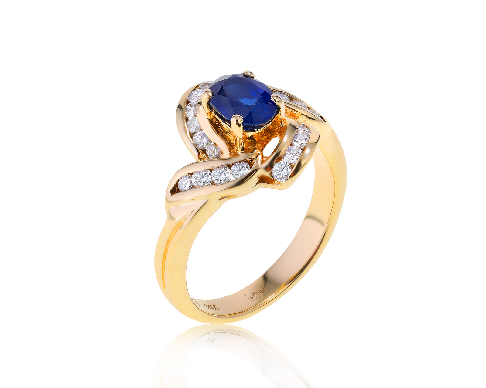 Безупречное золотое кольцо с сапфиром 0.97ct 061022/5