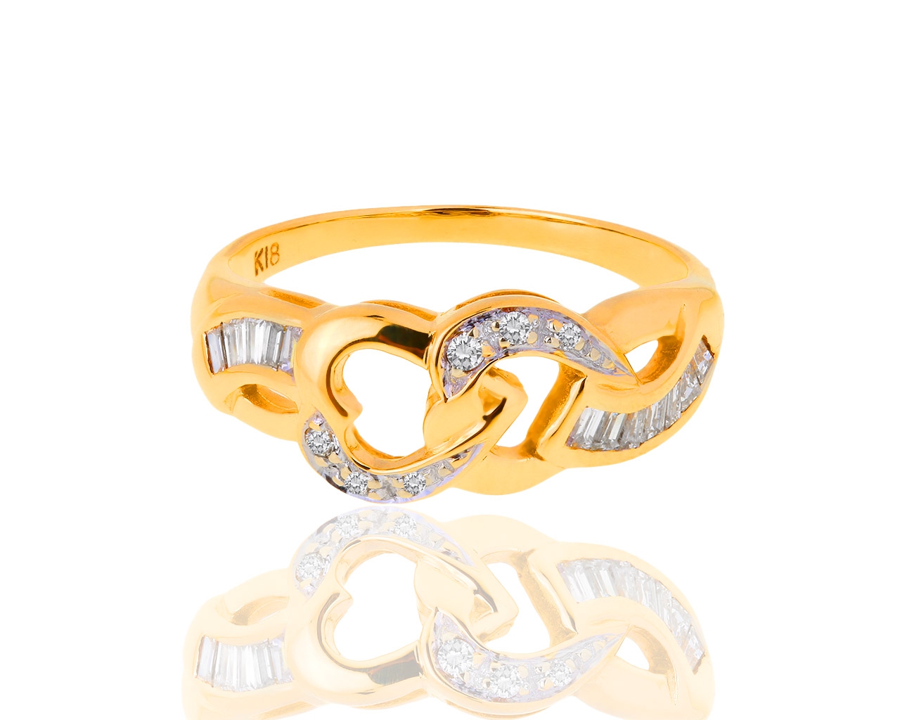 Романтичное золотое кольцо с бриллиантами 0.23ct 301118/6