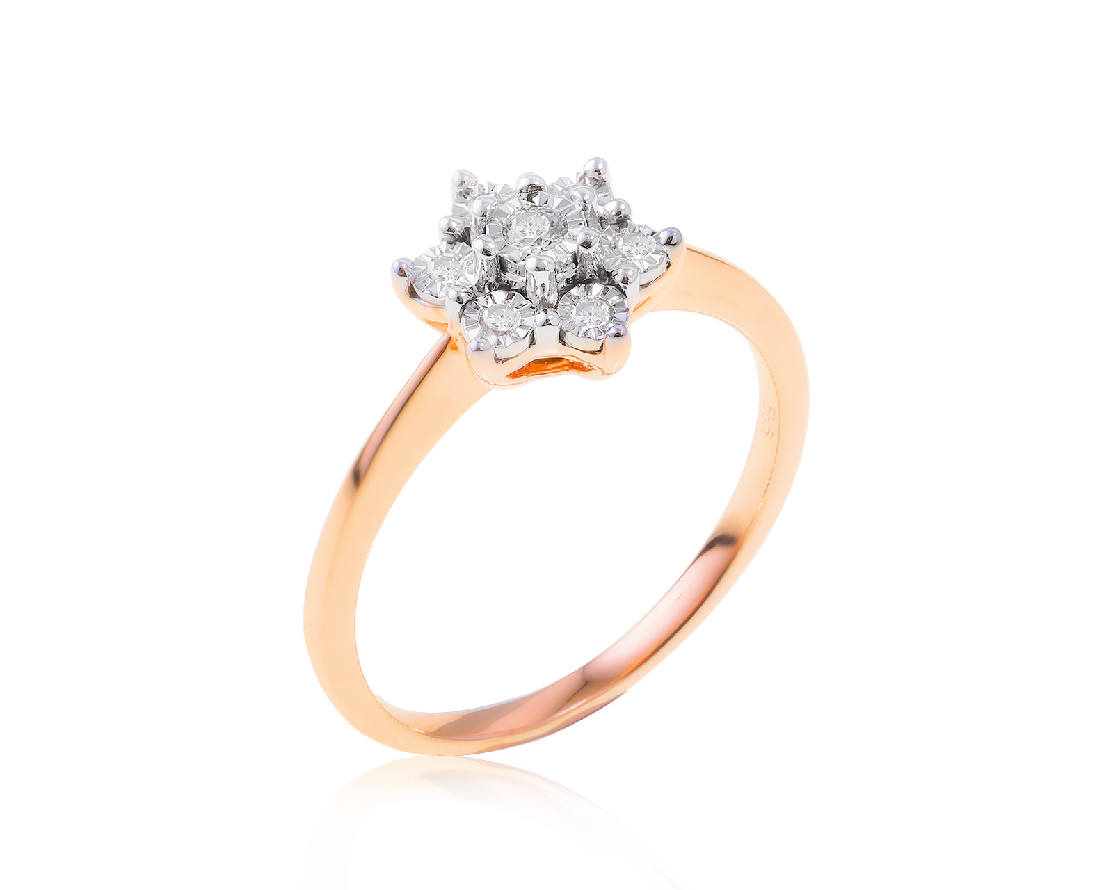 Золотое кольцо с бриллиантами 0.07ct 090424/1