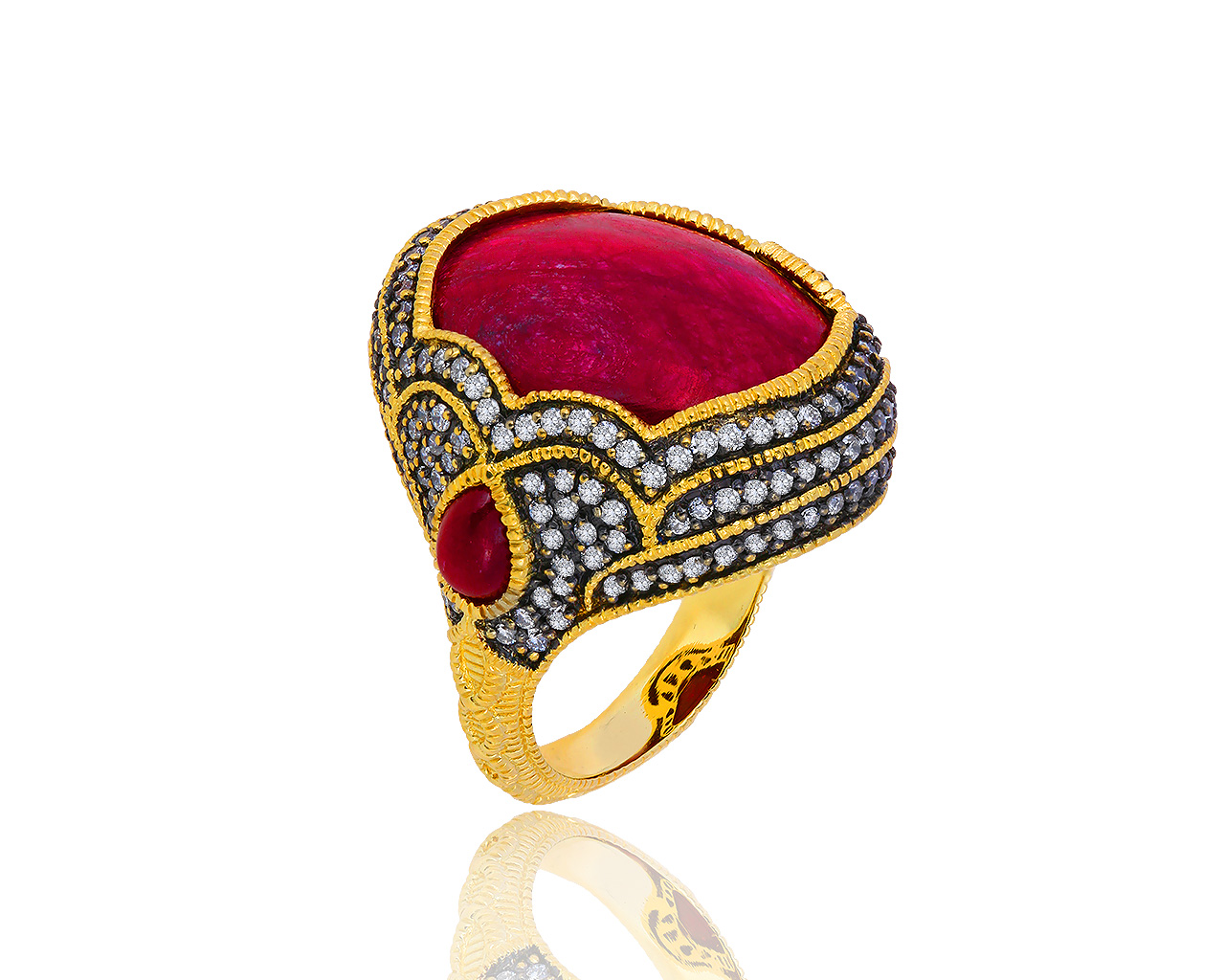 Оригинальное золотое кольцо с бриллиантами 1.30ct Judith Ripka 140719/2