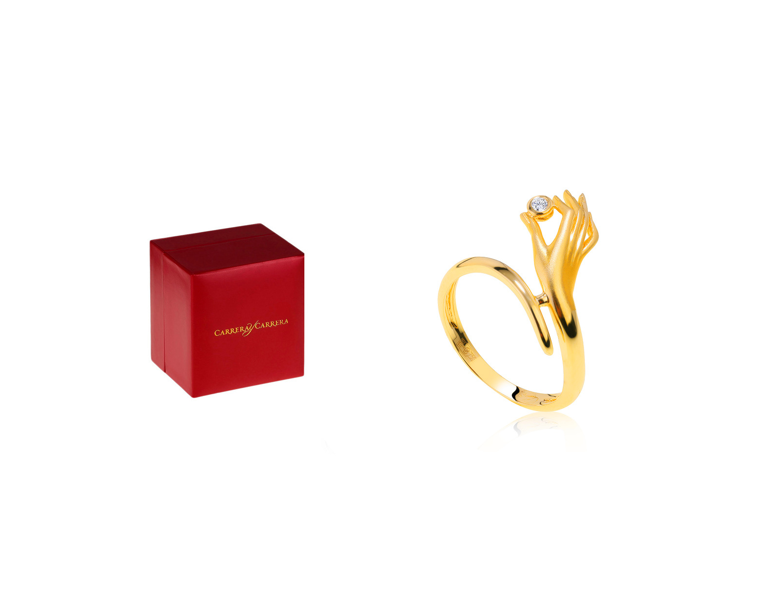 Оригинальное золотое кольцо Carrera y Carrera Hand