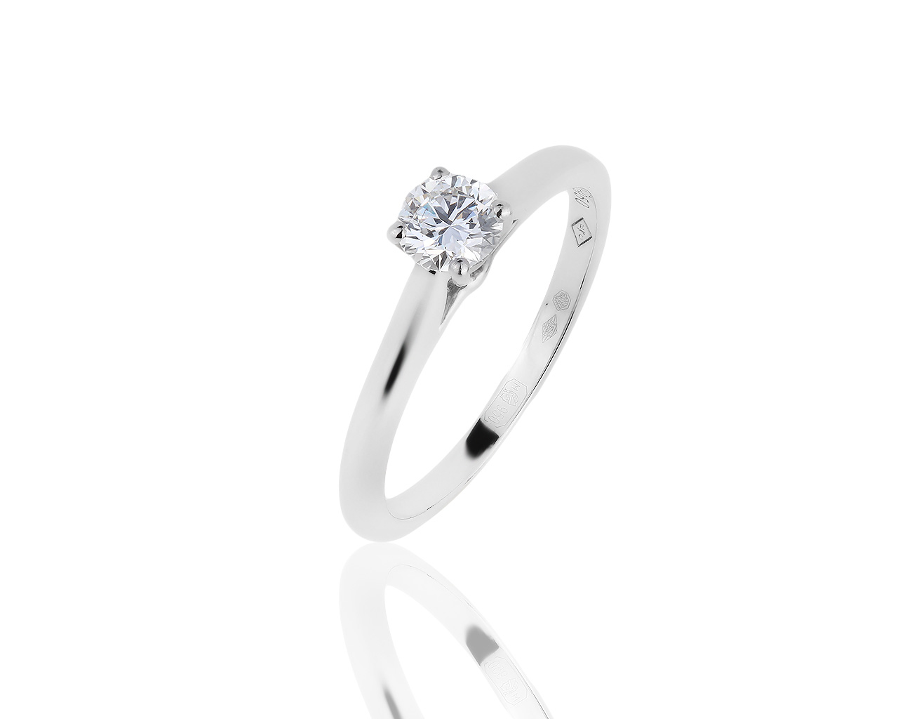 Оригинальное платиновое кольцо с бриллиантом 0.36ct Cartier 050919/3
