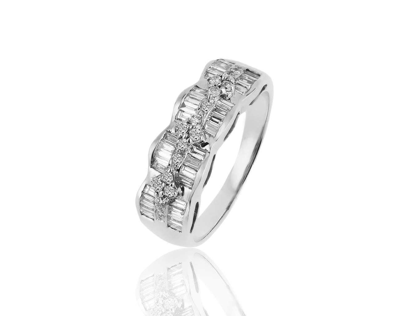 Богатое золотое кольцо с бриллиантами 1.06ct 260519/5