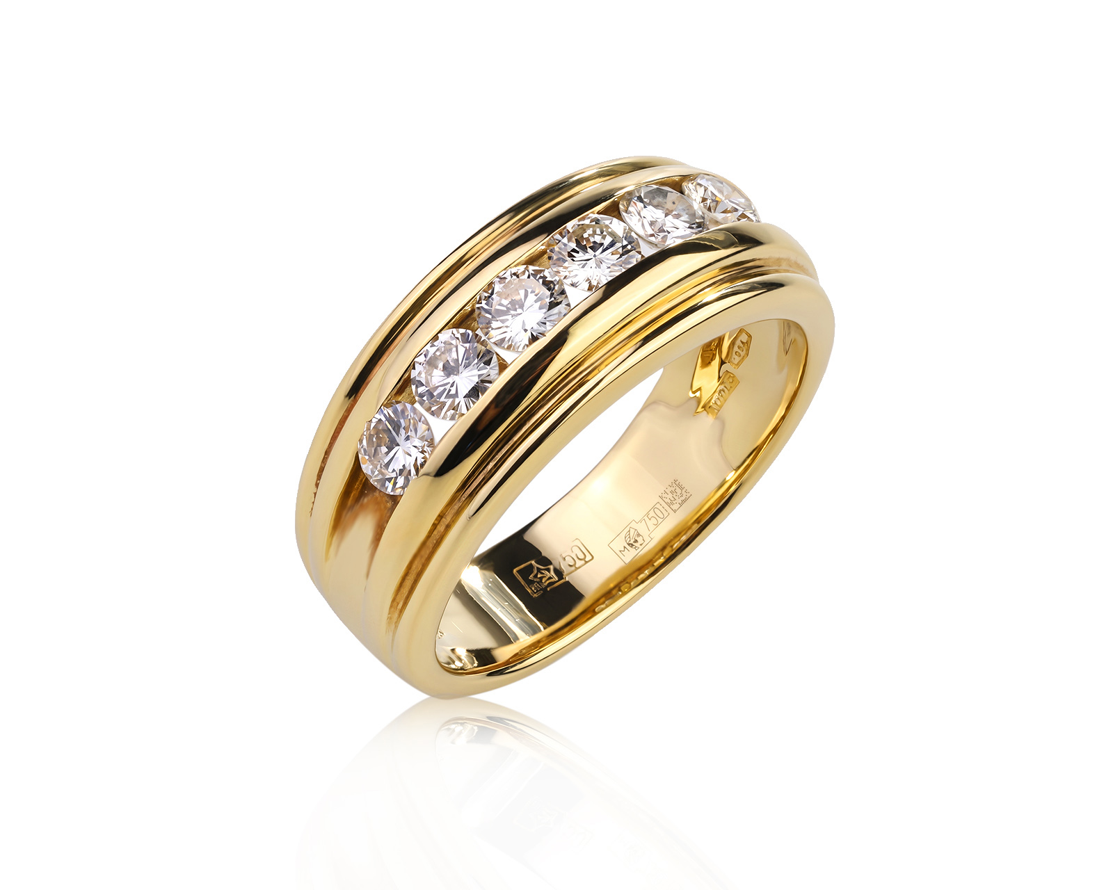 Оригинальное золотое кольцо с бриллиантами 0.68ct Damiani 070626/1