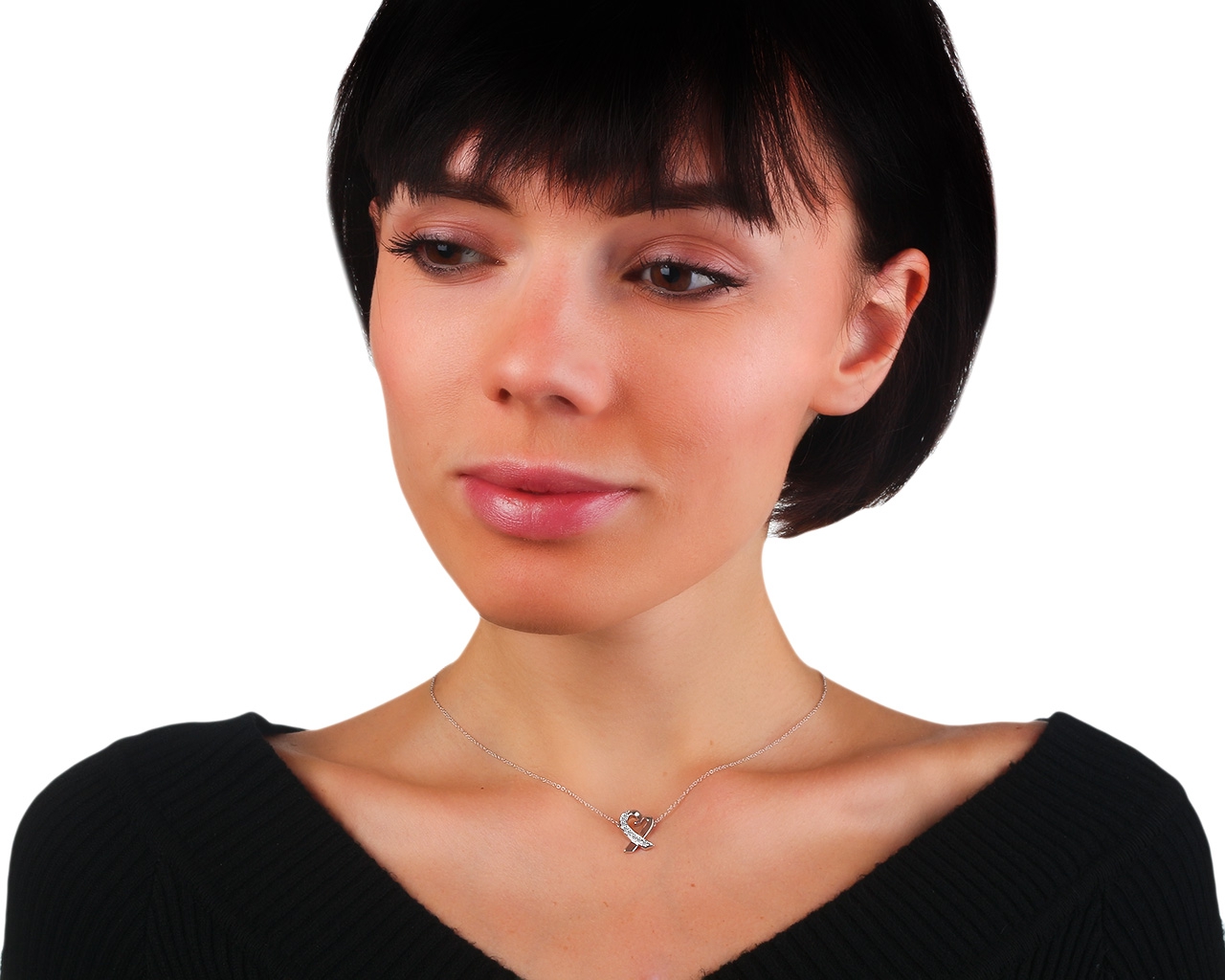 Стильная золотая подвеска с бриллиантами 0.14ct Tiffany&Co