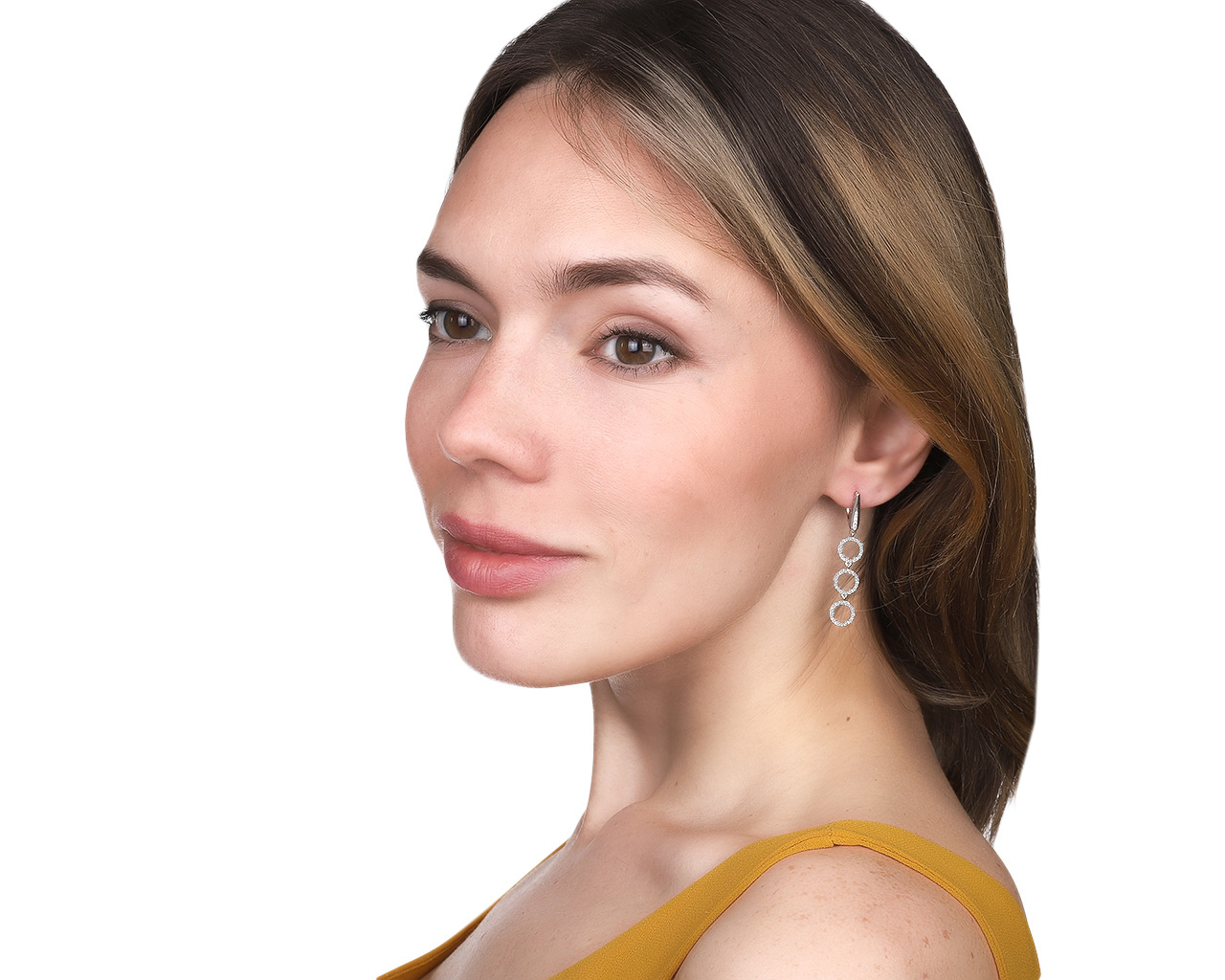 Эстетичные золотые серьги с бриллиантами 0.55ct