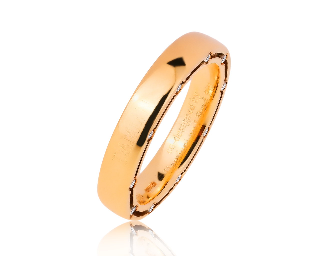 Оригинальное золотое кольцо с бриллиантами 0.20ct Damiani D.Side
