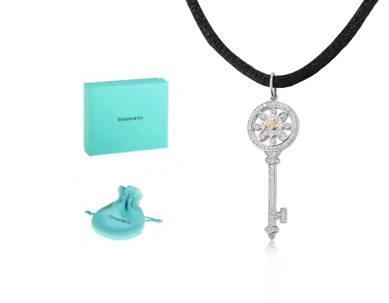 Оригинальный золотой кулон с бриллиантами 0.27ct Tiffany&Co