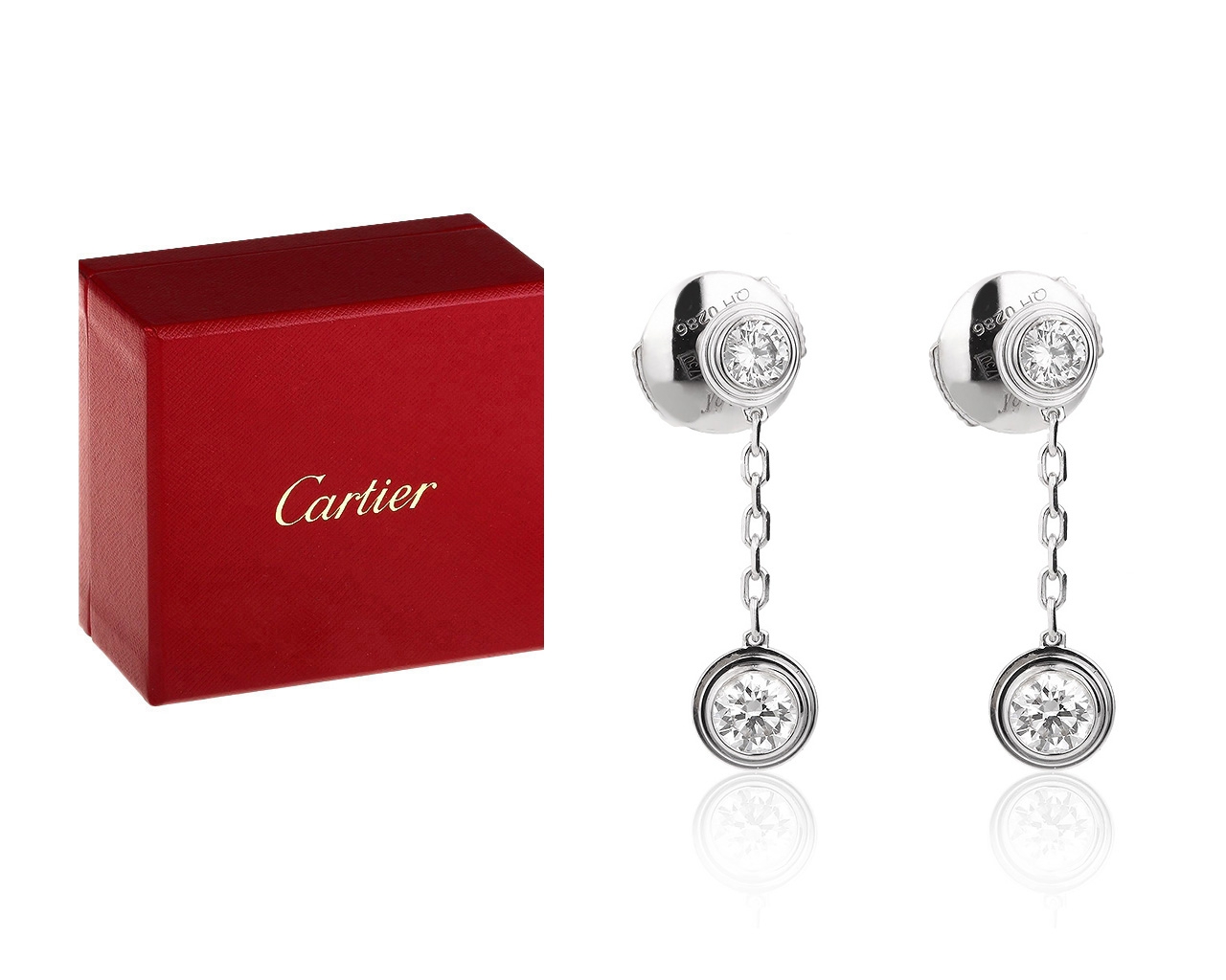 Золотые серьги с бриллиантами 0.60ct Cartier Diamants Legers