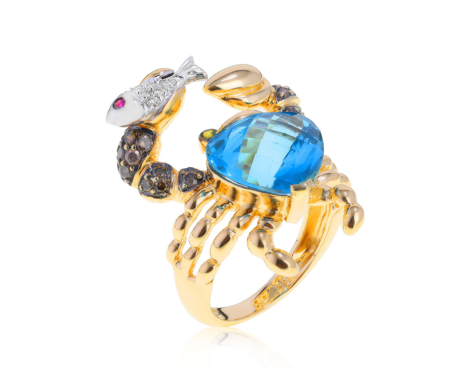 Изумительное золотое кольцо с топазом 9.80ct 120322/11