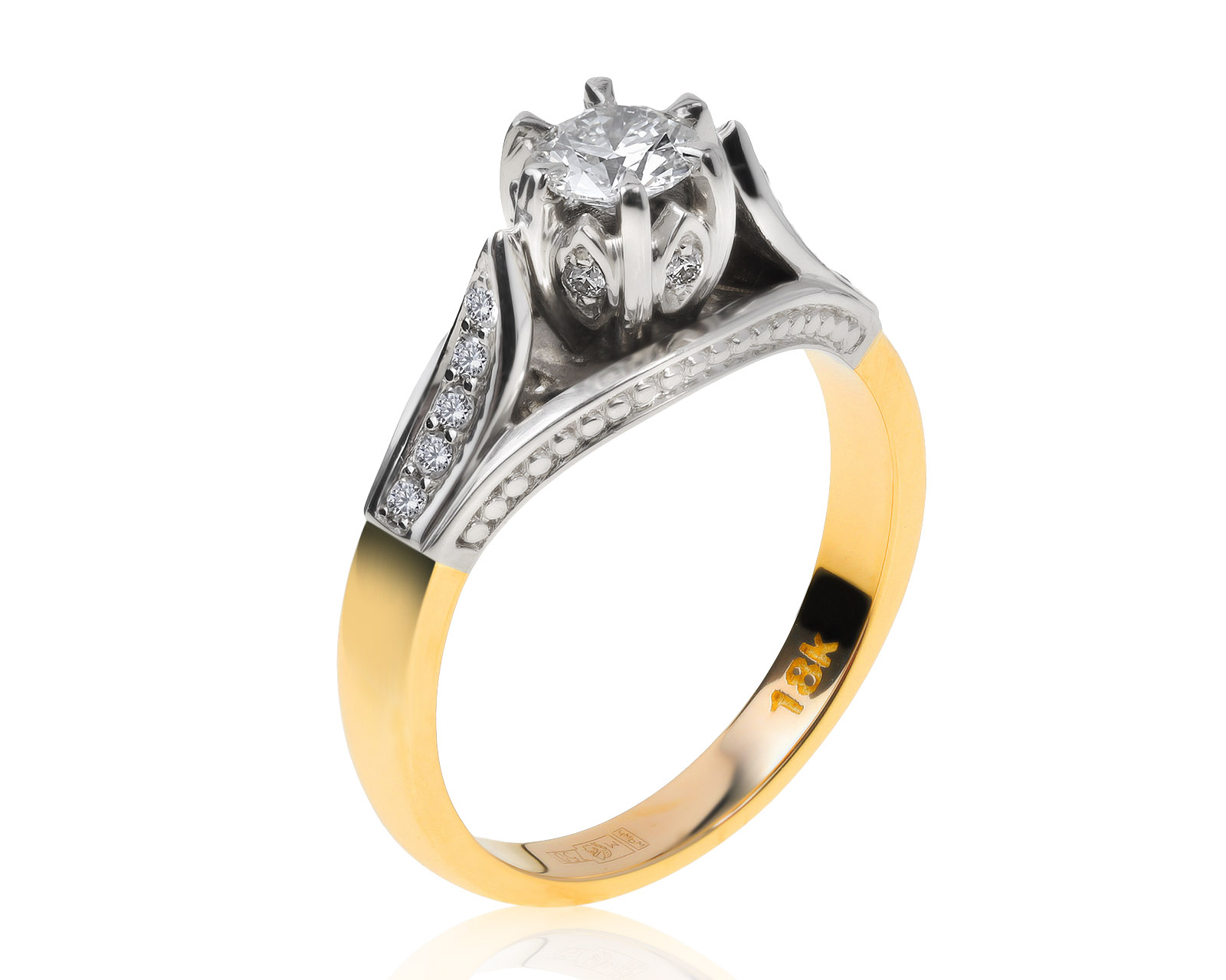 Прекрасное золотое кольцо с бриллиантами 0.45ct 310721/8