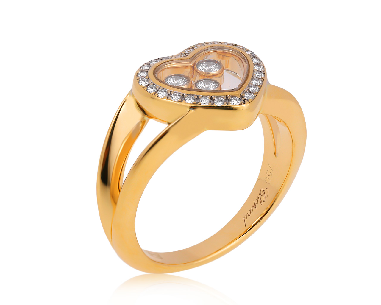 Оригинальное золотое кольцо с бриллиантами 0.27ct Chopard Happy Diamonds Icons 310820/11