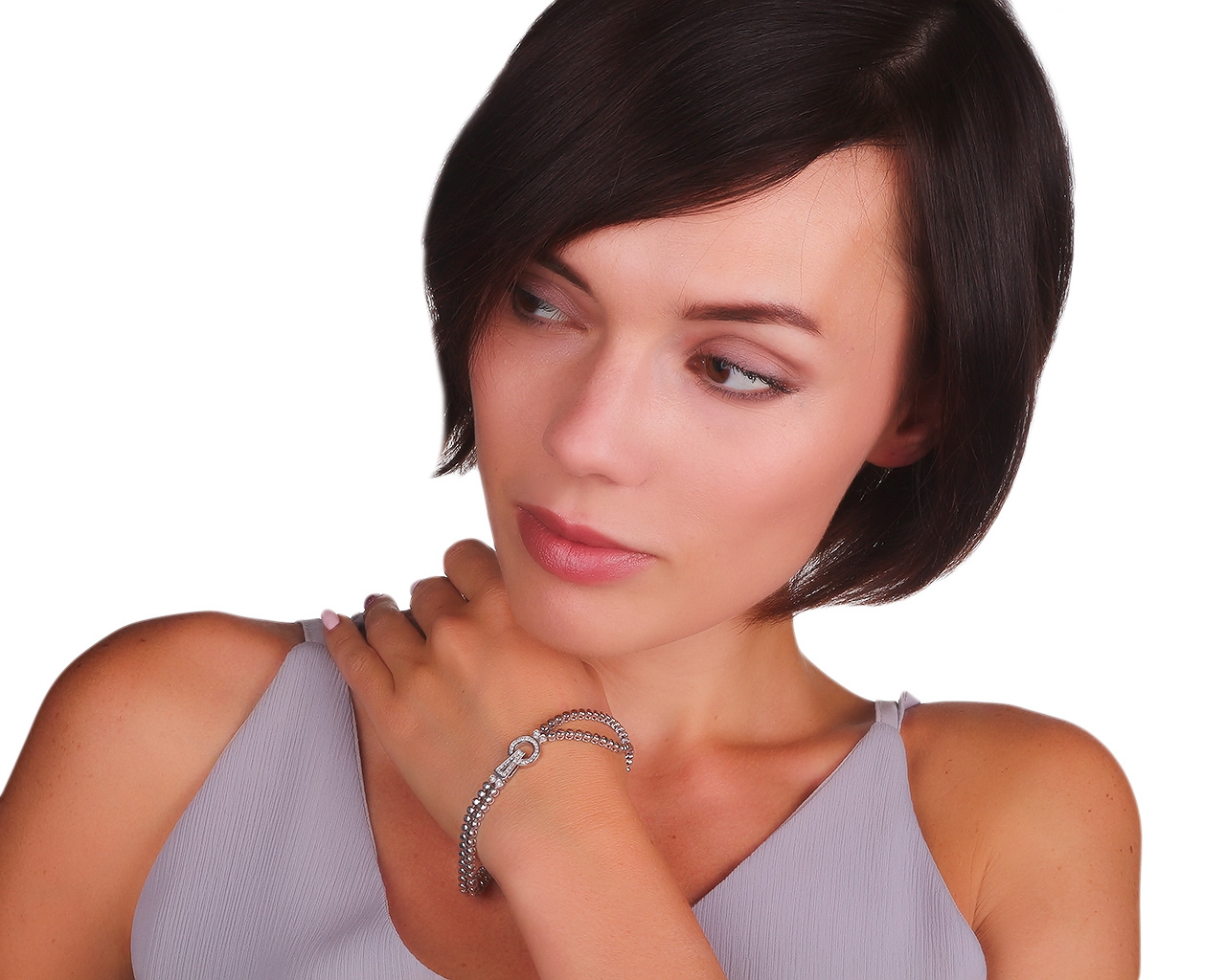 Стильный золотой браслет с бриллиантами 1.25ct