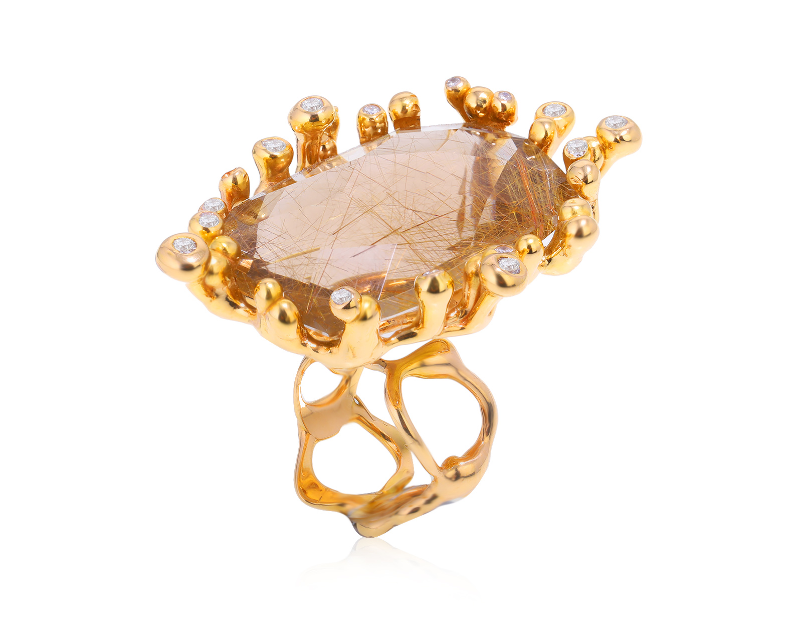 Итальянское золотое кольцо с бриллиантами 0.80ct