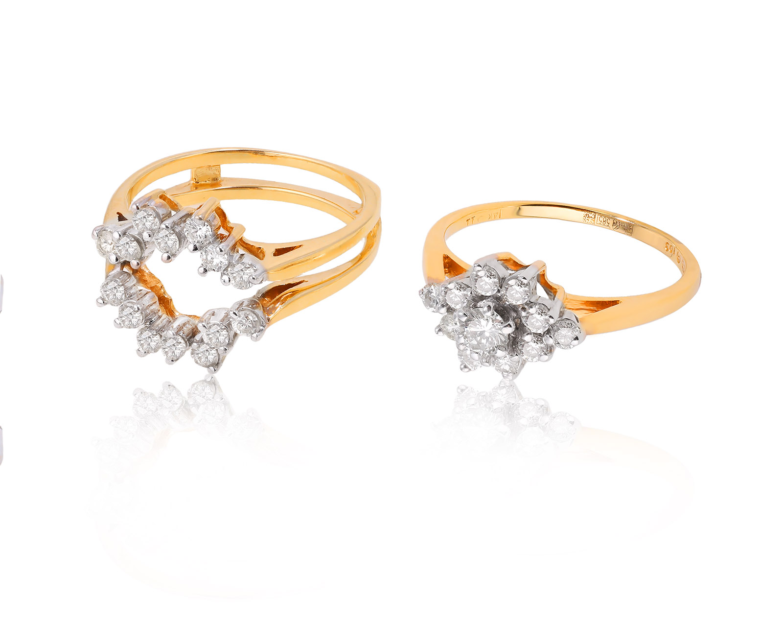 Оригинальное золотое кольцо с бриллиантами 1.03ct JTC