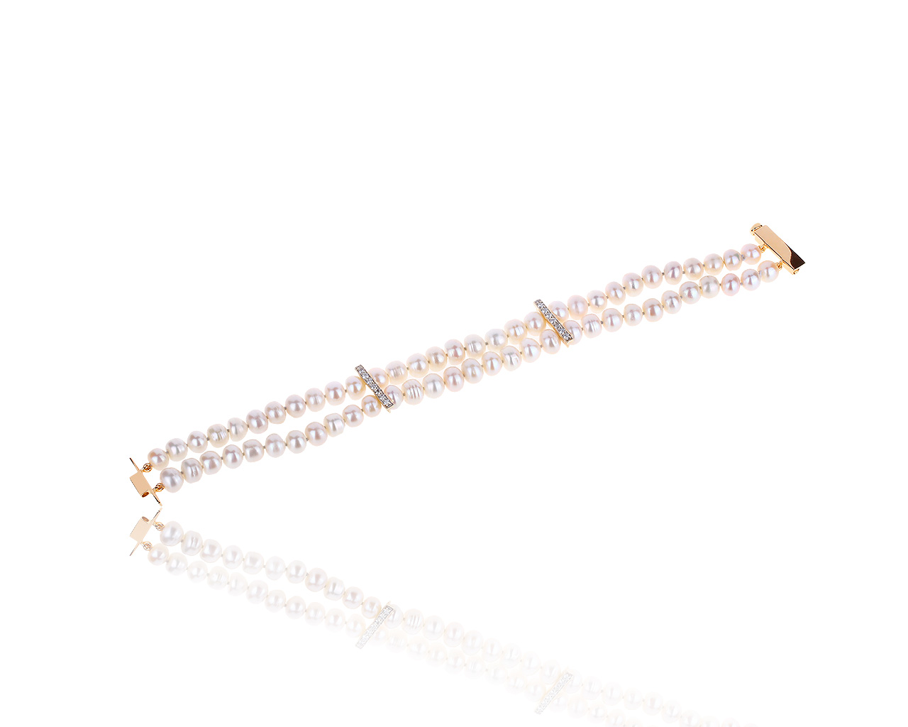 Завораживающий золотой браслет с жемчугом 7 мм 310818/12