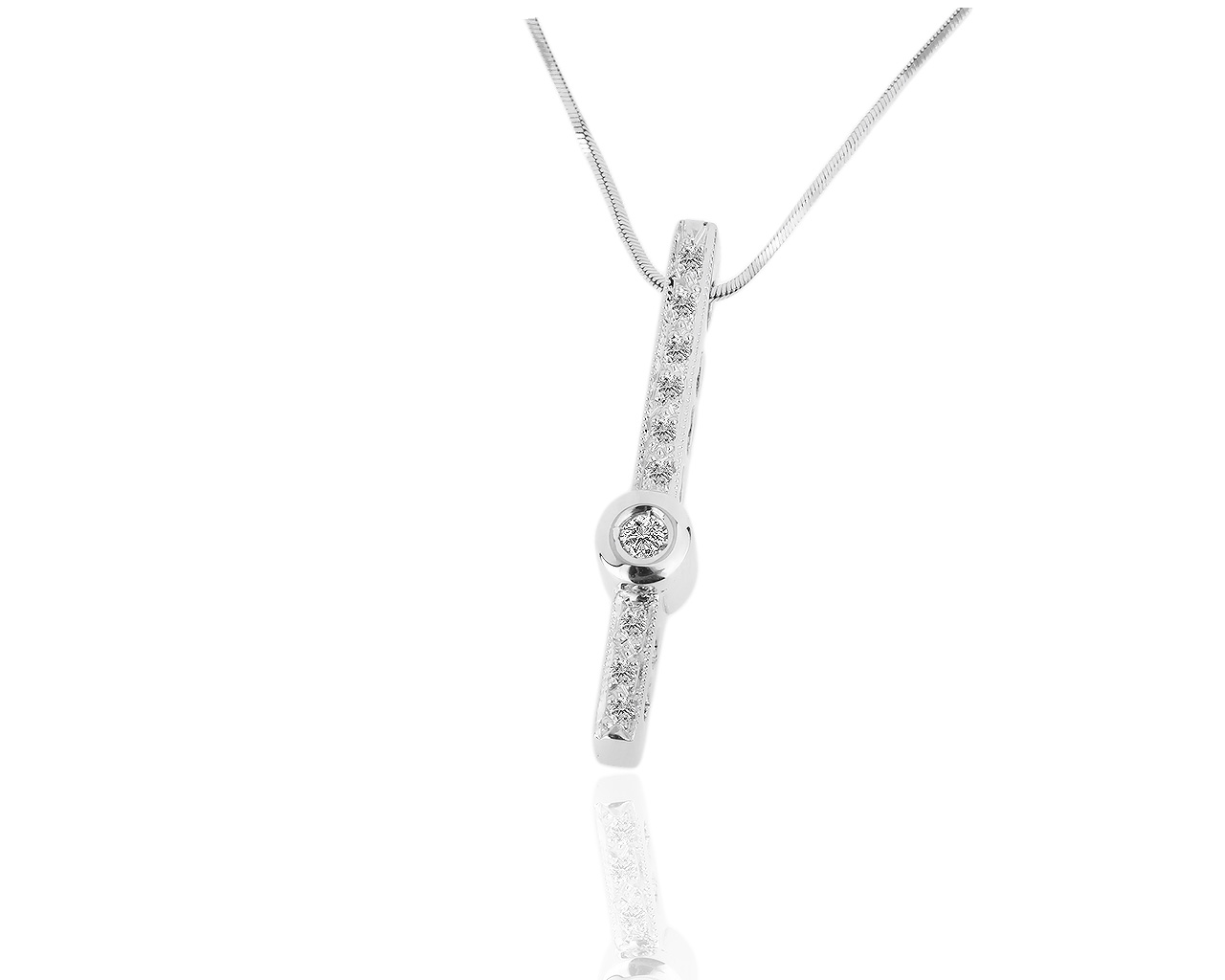 Утонченная золотая подвеска с бриллиантами 0.20ct 130119/2