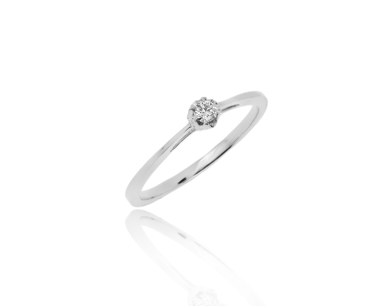 Красивое золотое кольцо с бриллиантом 0.05ct 290120/3