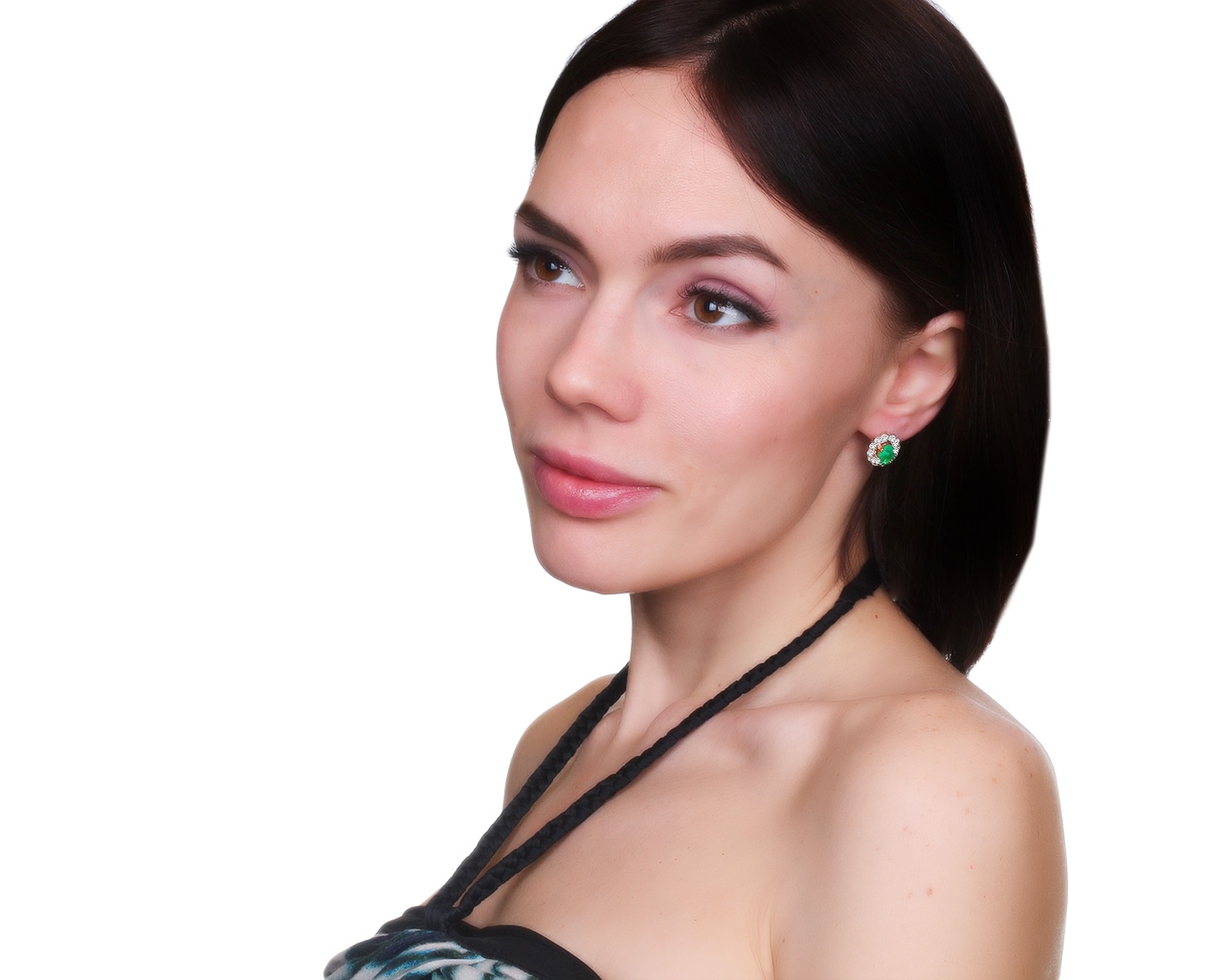 Женственные золотые серьги с изумрудами 1.61ct