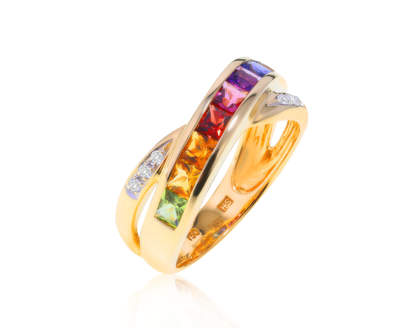 Оригинальное золотое кольцо H.Stern Rainbow