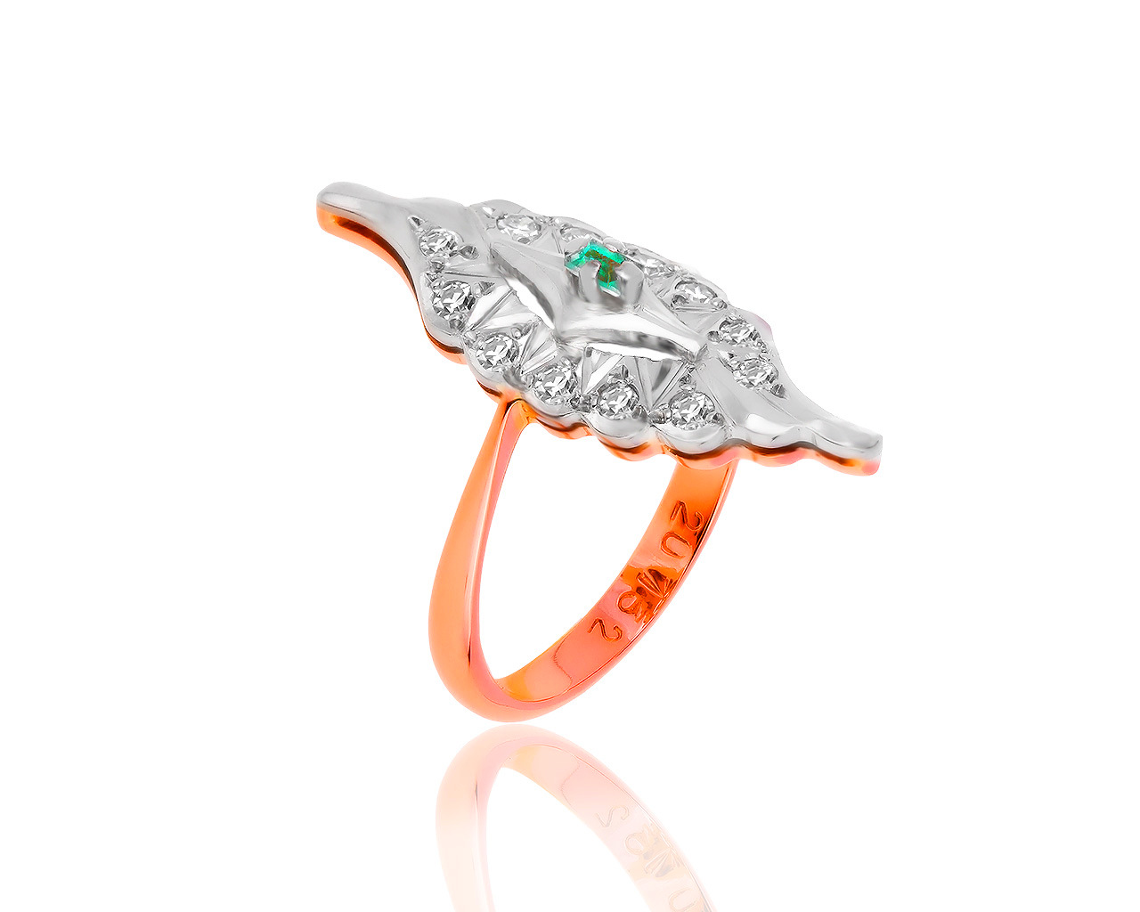 Винтажное золотое кольцо с бриллиантами 0.26ct 310719/5