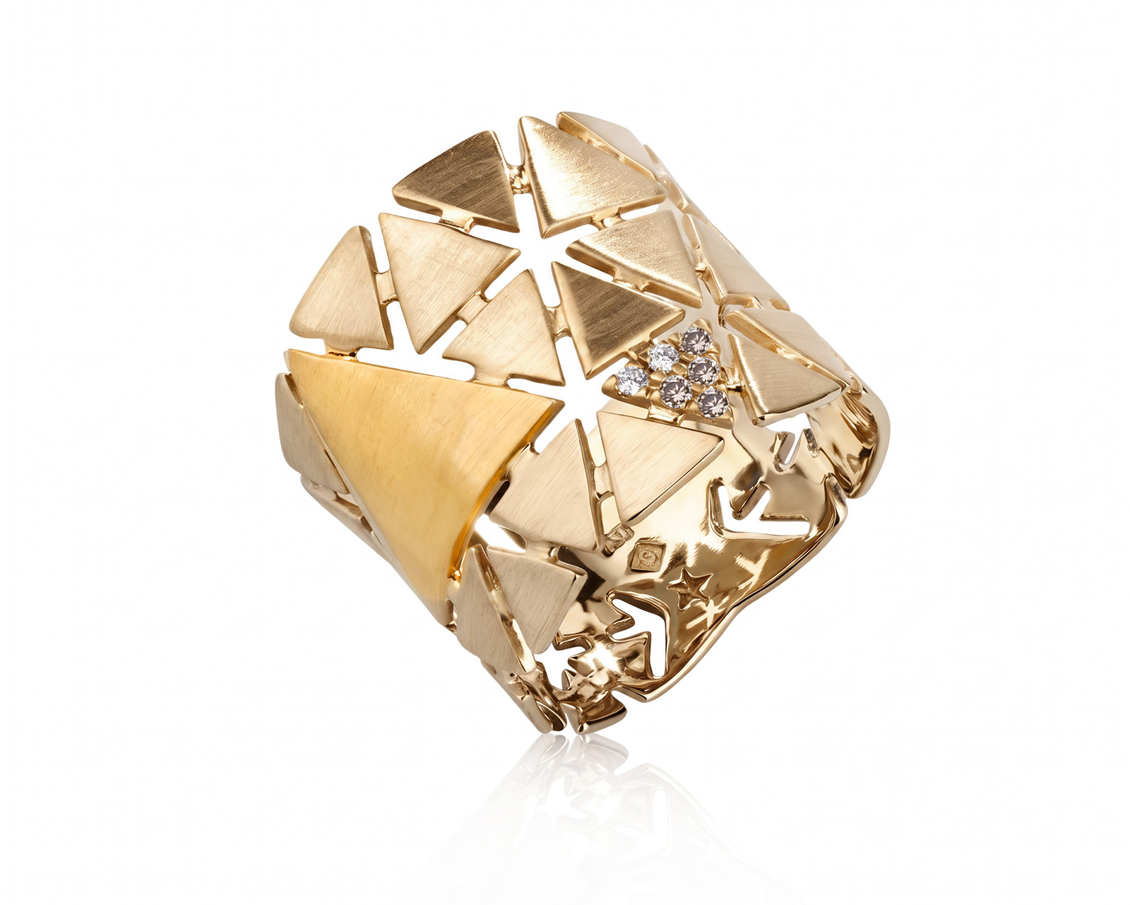 Оригинальное золотое кольцо с бриллиантами 0.06ct H.Stern Ancient America 160726/2