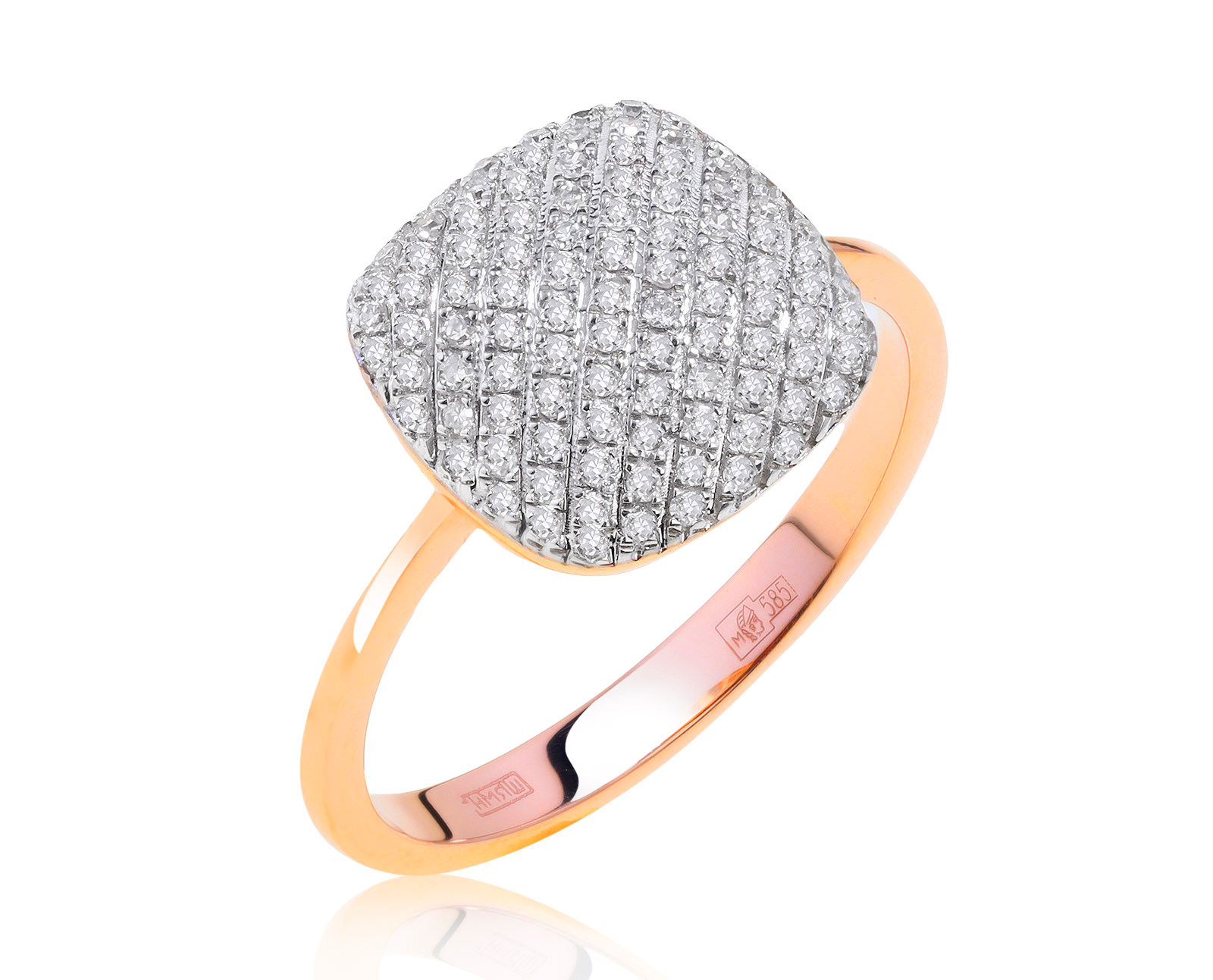 Притягательное золотое кольцо с бриллиантами 0.33ct