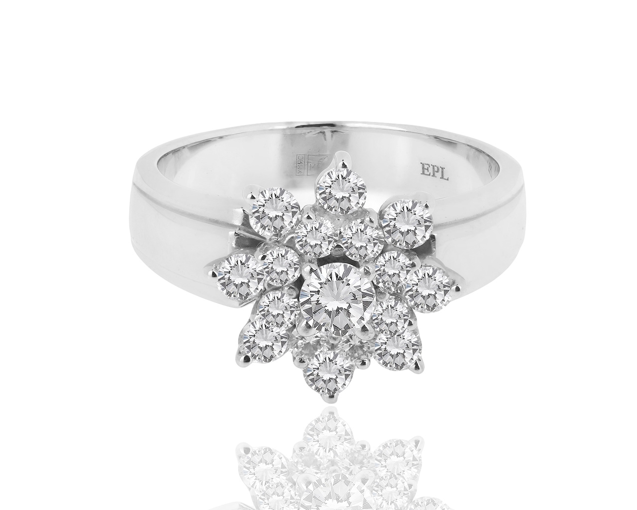 Золотое кольцо с бриллиантами 0.81ct ЭПЛ Якутские бриллианты 200119/2