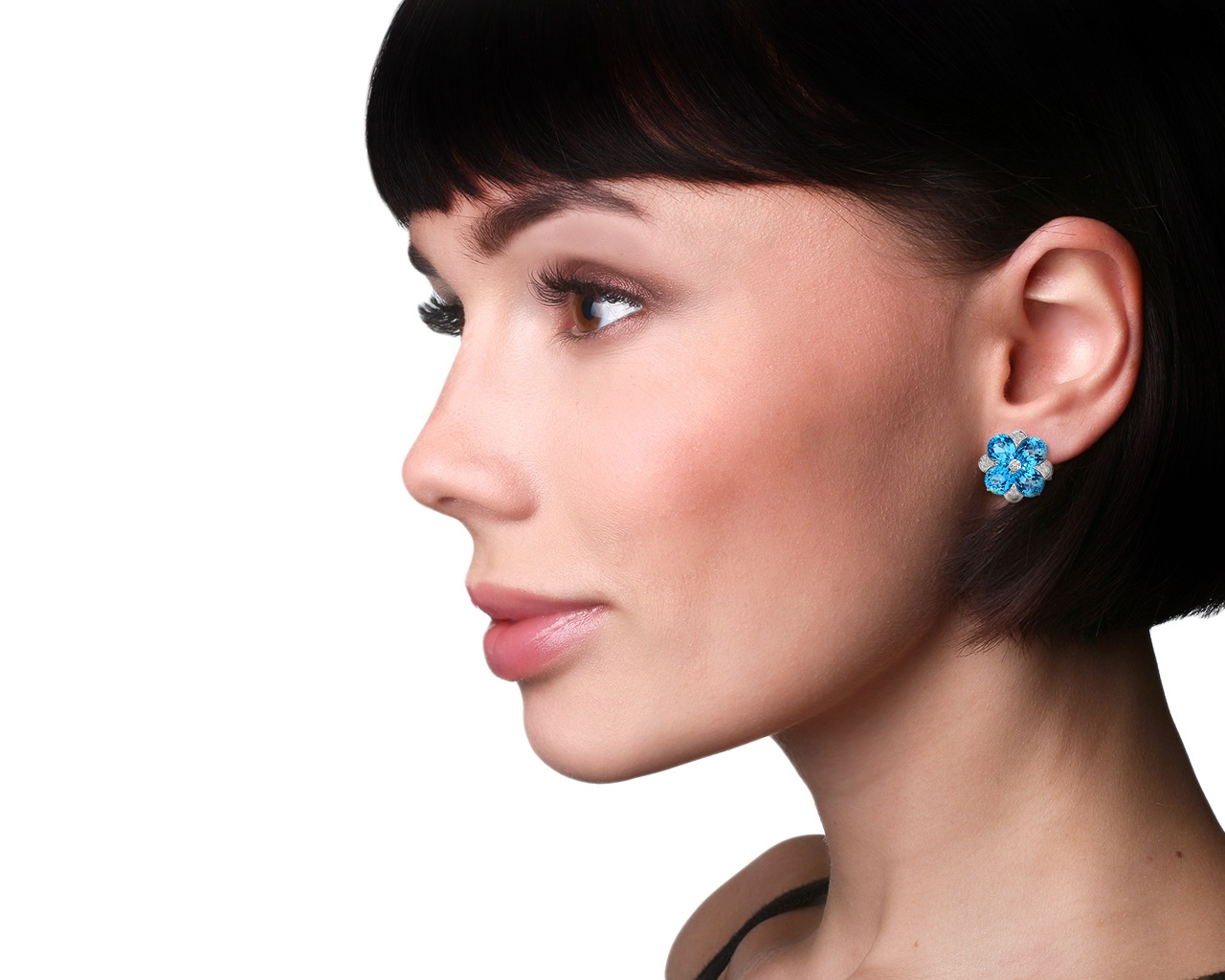 Золотые серьги с топазами и бриллиантами 0.48ct Gianni Lazzaro