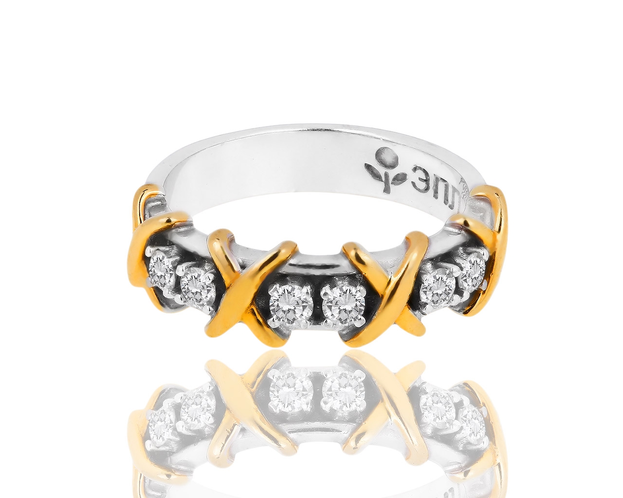 Золотое кольцо с бриллиантами 0.27ct ЭПЛ Якутские бриллианты 011218/1