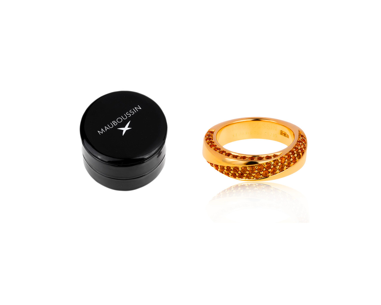 Оригинальное золотое кольцо с сапфирами 1.33ct Mauboussin