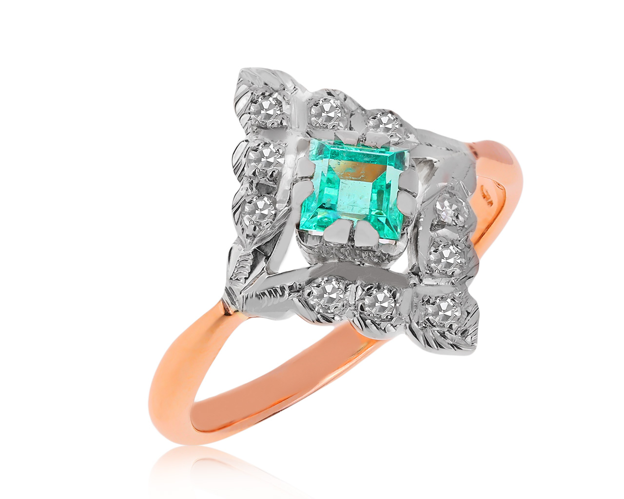 Прекрасное золотое кольцо с изумрудом 0.80ct 010720/7