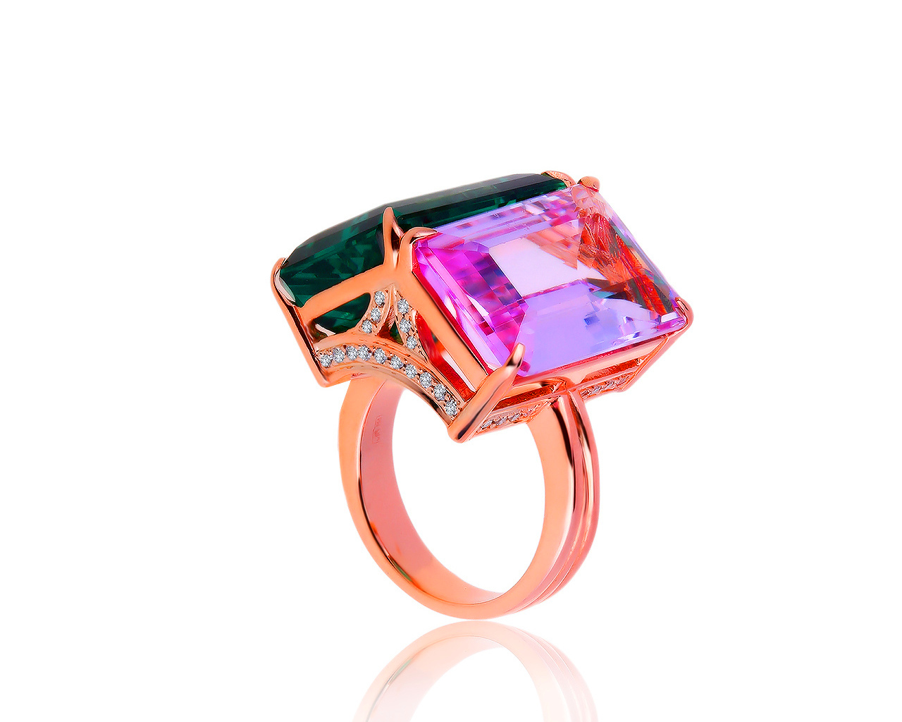 Роскошное золотое кольцо с кунцитом 18.37ct 260919/1