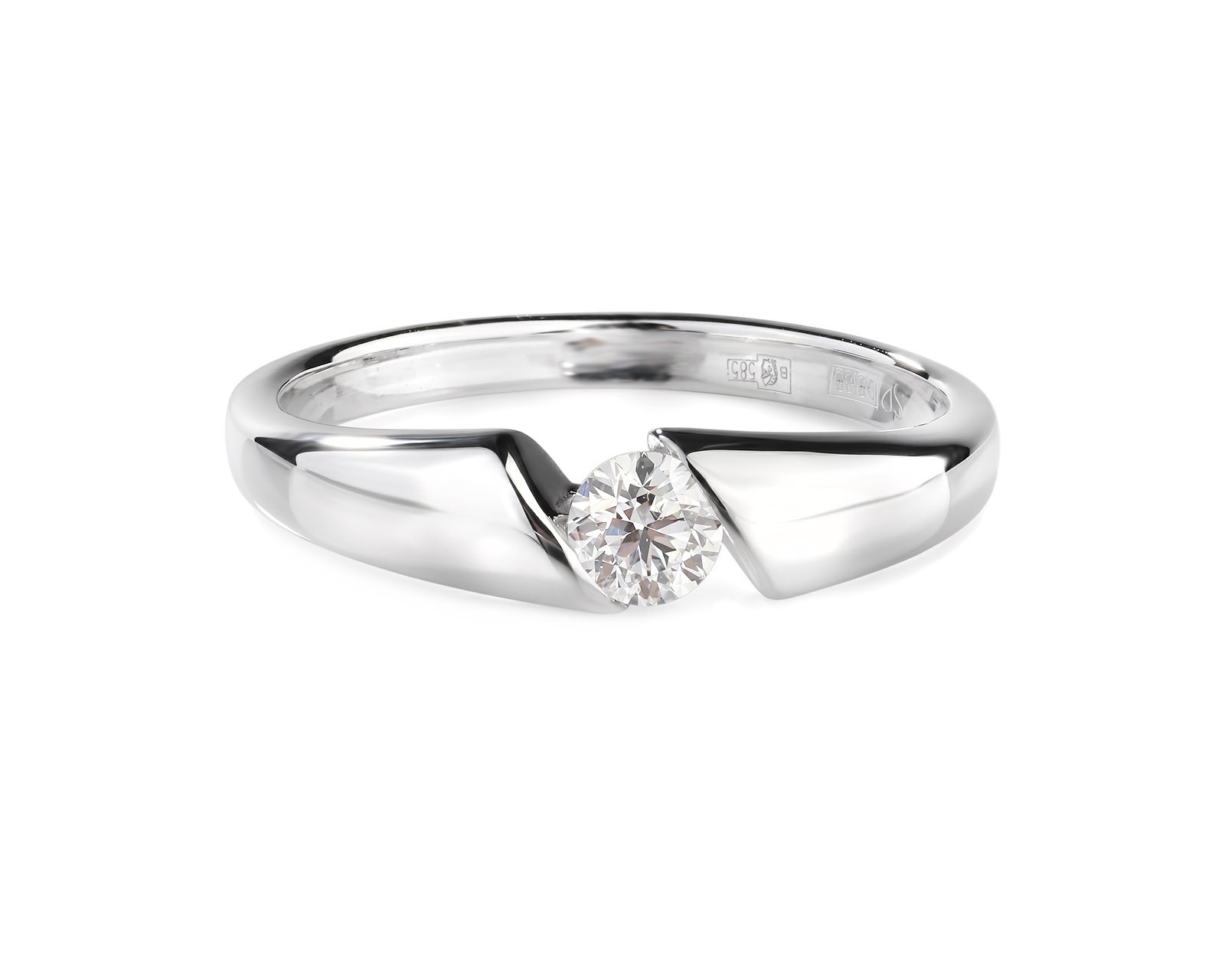 Золотое кольцо с бриллиантом 0.20ct