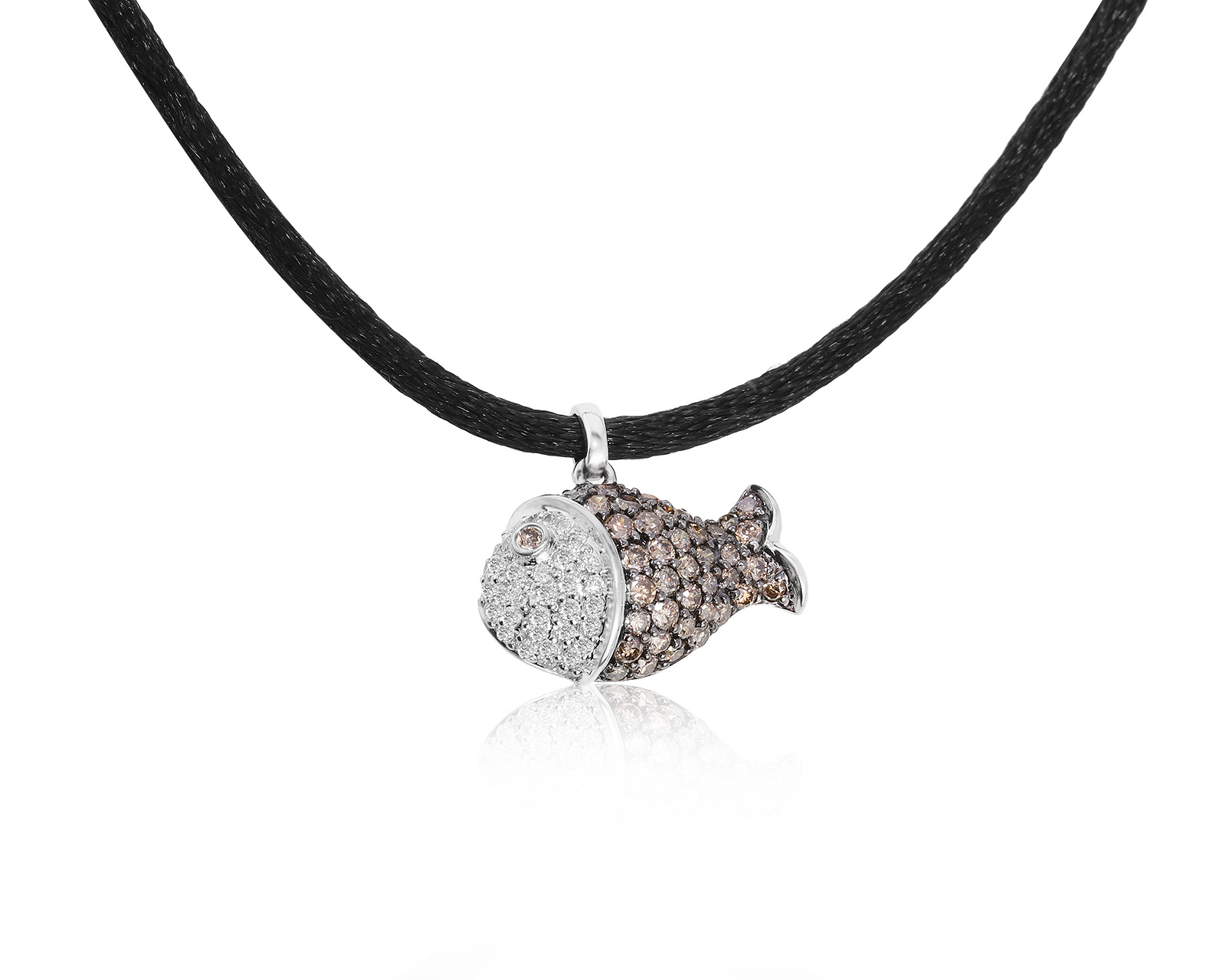 Нарядный золотой кулон с бриллиантами 1.11ct