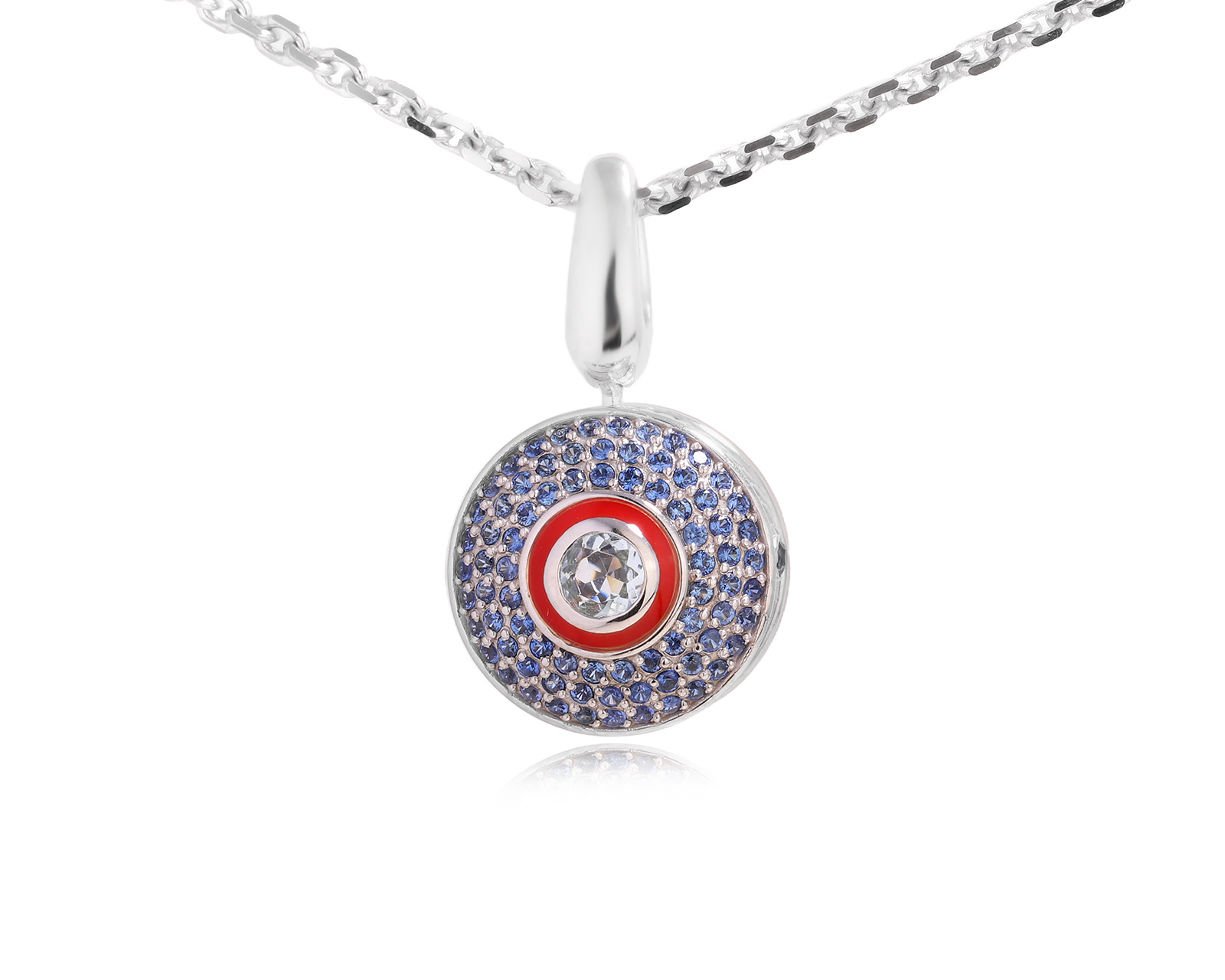 Золотой кулон с сапфирами 0.54ct и аквамарином 0.17ct 220725/1