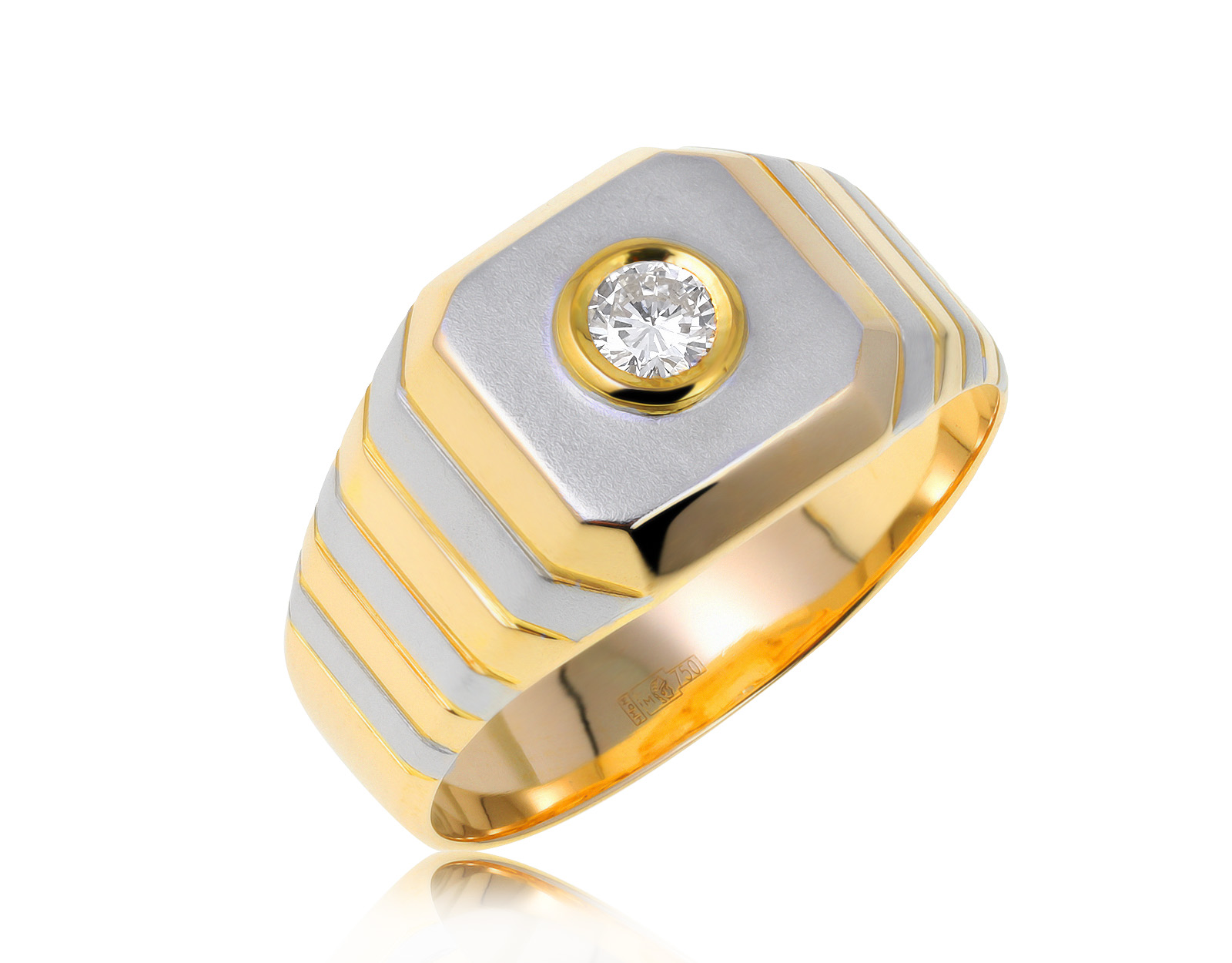 Изысканное золотое кольцо с бриллиантом 0.25ct